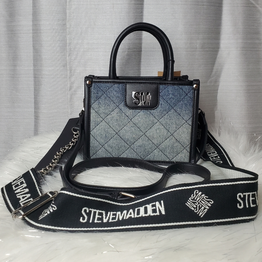 STEVE MADDEN denim bniko crossbody bag